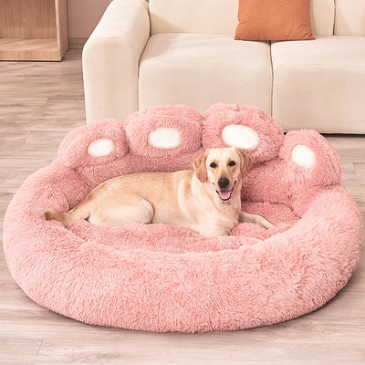 Plush Pawprint Bed With Arctic Fleece