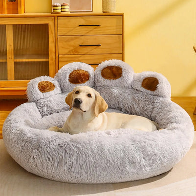 Plush Pawprint Bed With Arctic Fleece