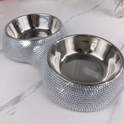 DOUBLE CRYSTAL PET BOWL