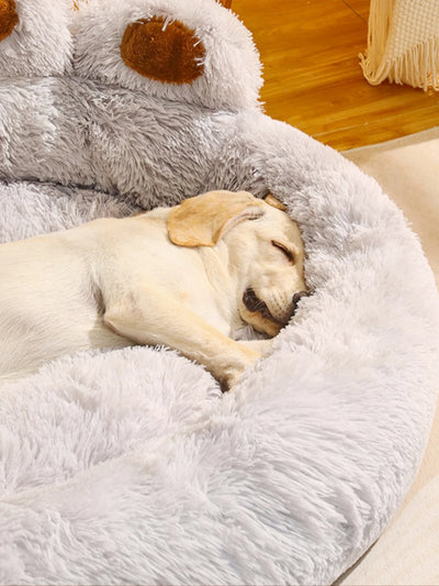 Plush Pawprint Bed With Arctic Fleece